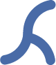 Logo of this website, blue letters K and J